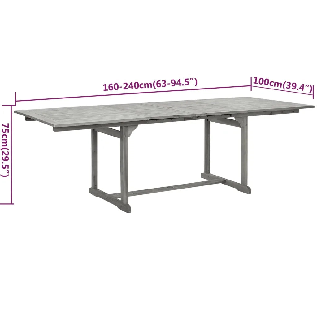 Set da Pranzo da Giardino 9 pz Legno Massello di Acacia 3079652