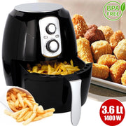 Trade Shop - Friggitrice Ad Aria Calda Senza Olio Airfryer 3.6 Lt Frigge Cuoce Arrosto 1400w -