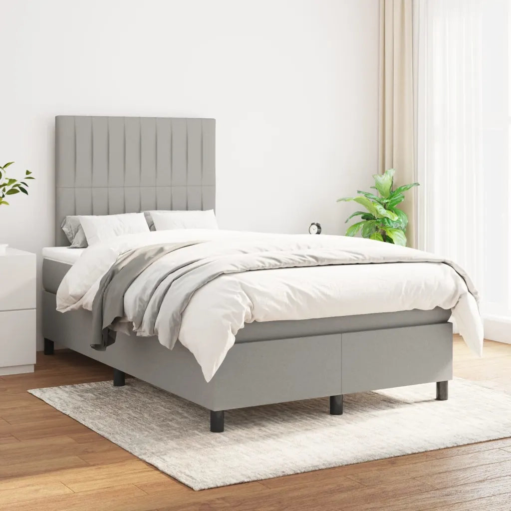 Giroletto a Molle con Materasso Grigio Chiaro 120x200cm Tessuto 3141921