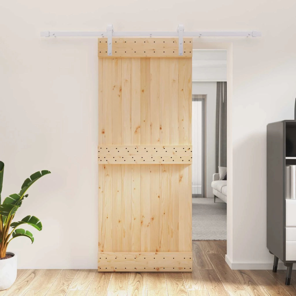 Porta scorrevole Naturale e Bianco 85 x 210 cm 3444953