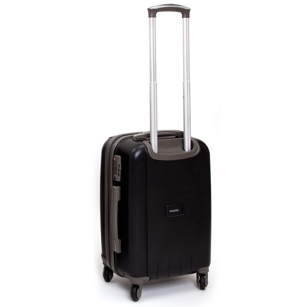 Trolley Valigia Rigido Bagaglio a Mano in Polipropilene 4 Ruote TSA Ravizzoni Iron Nero