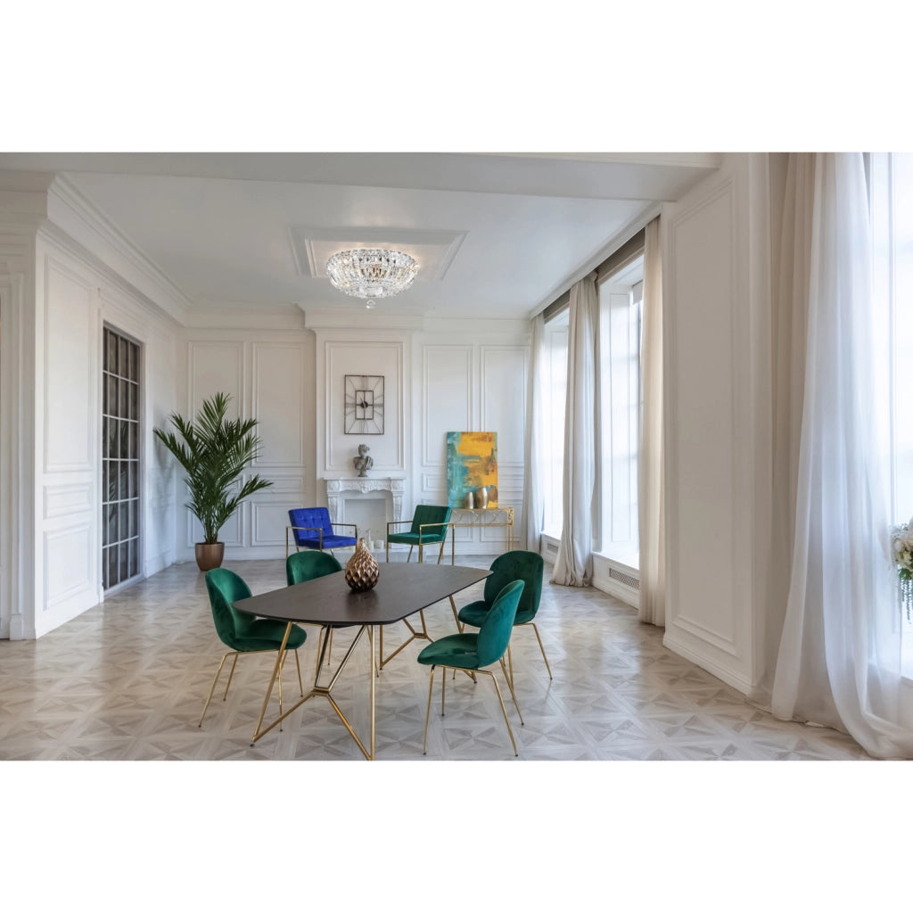 Maytoni Plafoniera contemporanea Basfor 3 luci E14 nichel metallo diffusore cotone