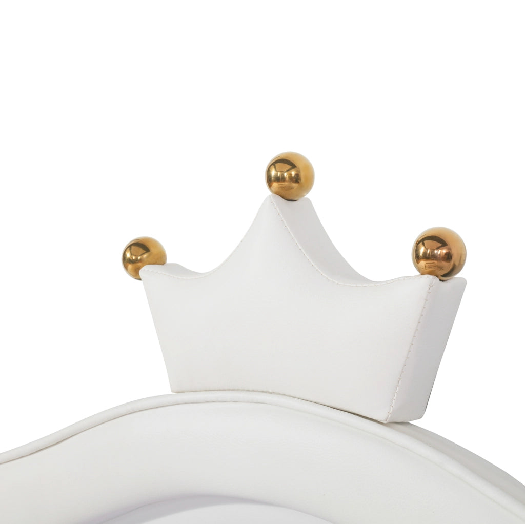 Letto imbottito per bambini con corona e luce a LED