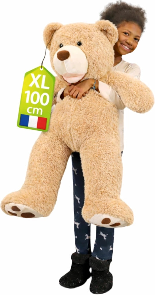 Orso Peluche Gigante 160cm - Fabbricato in Francia, Certificato CE - Morbido e Soffice, Abbracci Garantiti - Orsacchiotto di Peluche Grande Perfetto per Compleanni e Altre Celebrazioni