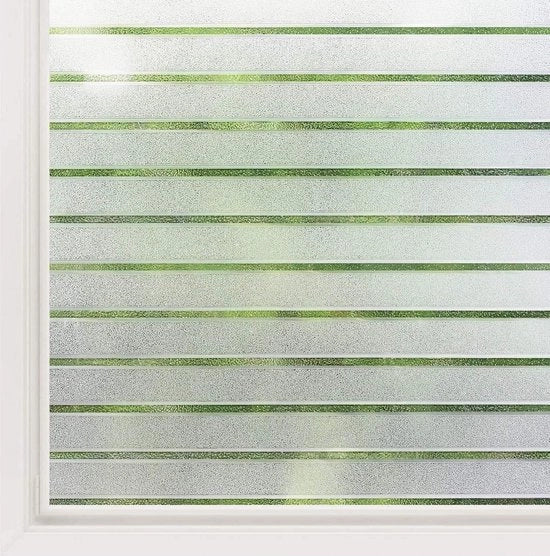 Foglia di Protezione per Finestre Strisce Film di Protezione della Privacy Film di Vetro Frostatto Self-Adesivo per Schermatura della Privacy Film a Strisce per Ufficio Protezione UV 60 x 400 cm