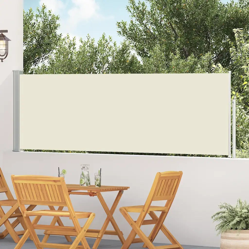 Tenda Laterale Retrattile per Patio 100x500 cm Crema cod mxl 23620