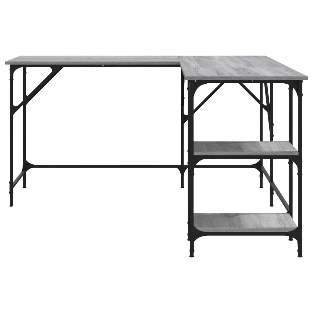Scrivania Sonoma postazione computer mobile per computer scrivania da studio 139 x 139 x 75 cm legno ingegnerizzato grigio 02_0023949