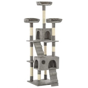Tiragraffi albero per gatti cuccia per gatti giocattolo peluche sisal 170 cm grigio 3702087