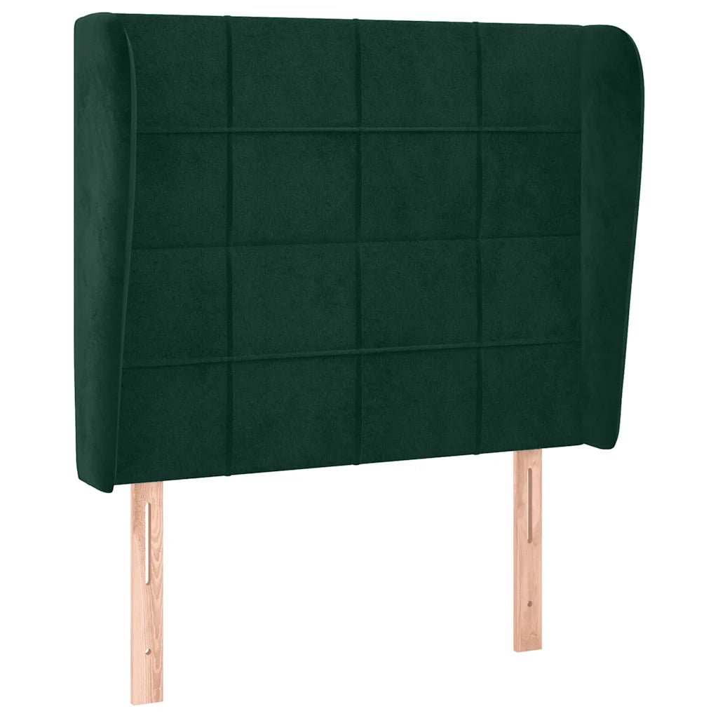 Testiera ad Orecchio Verde Scuro 83x23x118/128 cm in Velluto 3117989