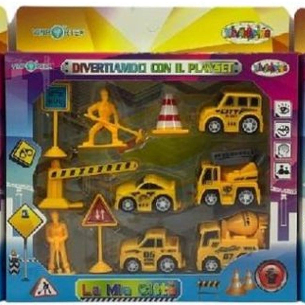 Trade Shop - Playset Costruzioni La Mia Città Con Assortimento Di Personaggi Veicoli Segnali -