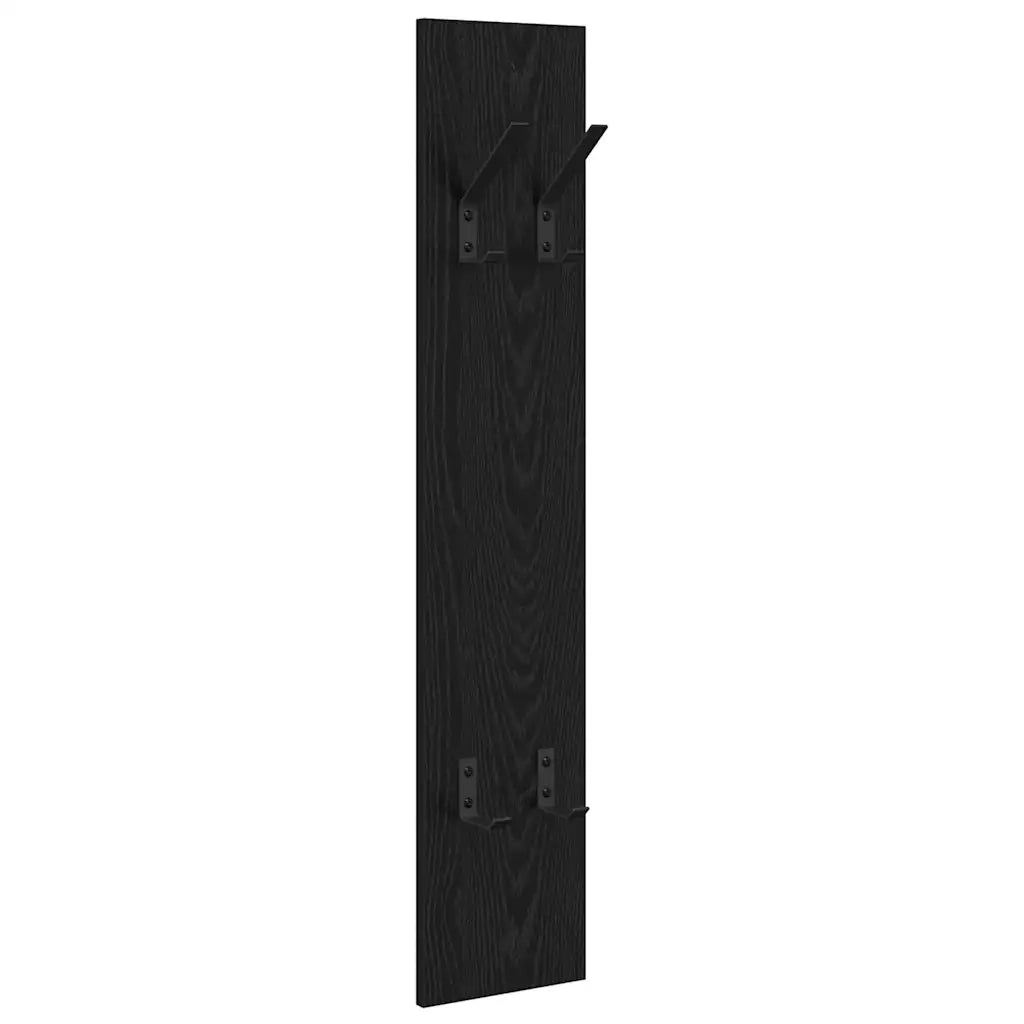 Appendiabiti a muro A parete Rovere Nero 20 x 1,5 x 100 cm 874460