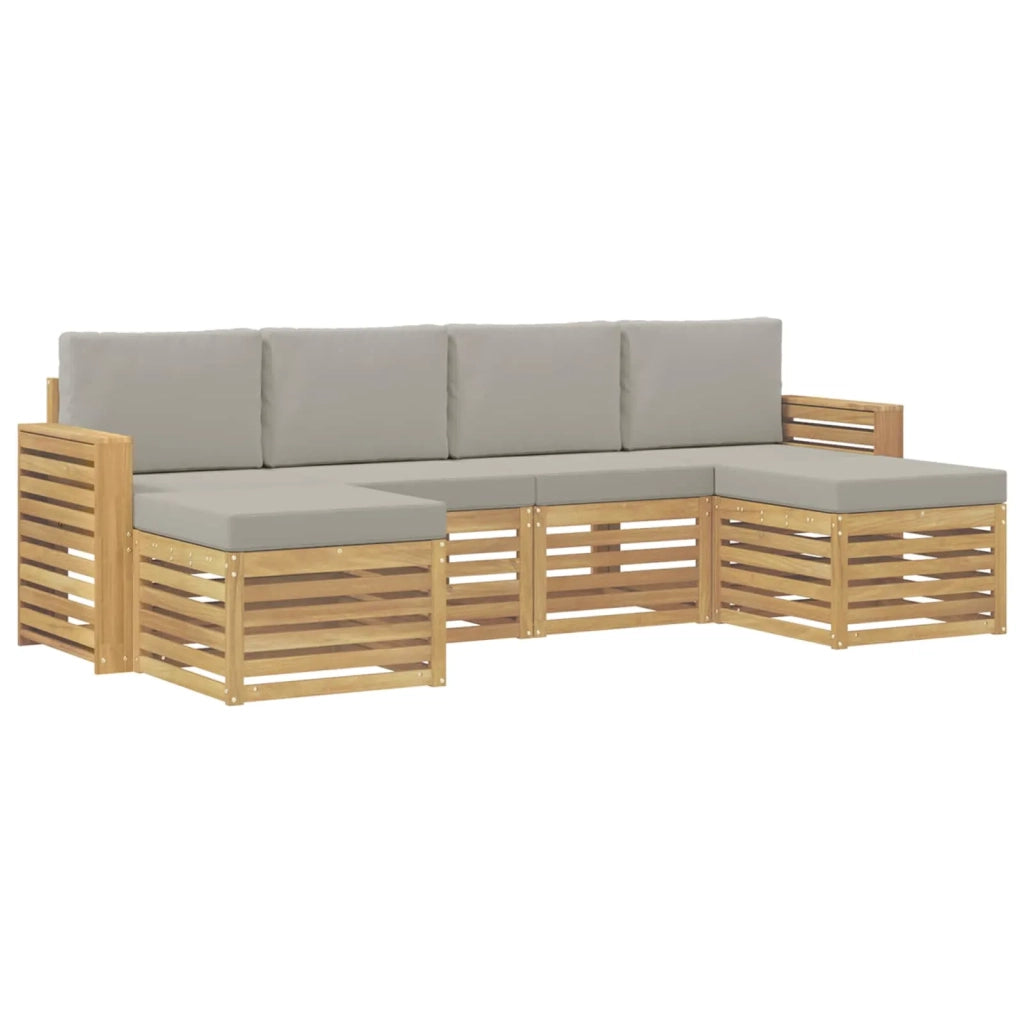 Set di divani da esterno 6 pcs Bianco e Grigio Chiaro 3392281