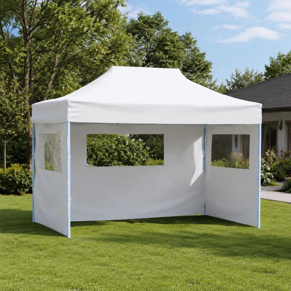 Foldable Party Tent With 3 Side Panels, 291x413x315 Cm, White