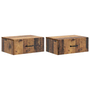 Mobiletto da notte a muro 2 pcs Legno antico 49 x 34,5 x 20 cm