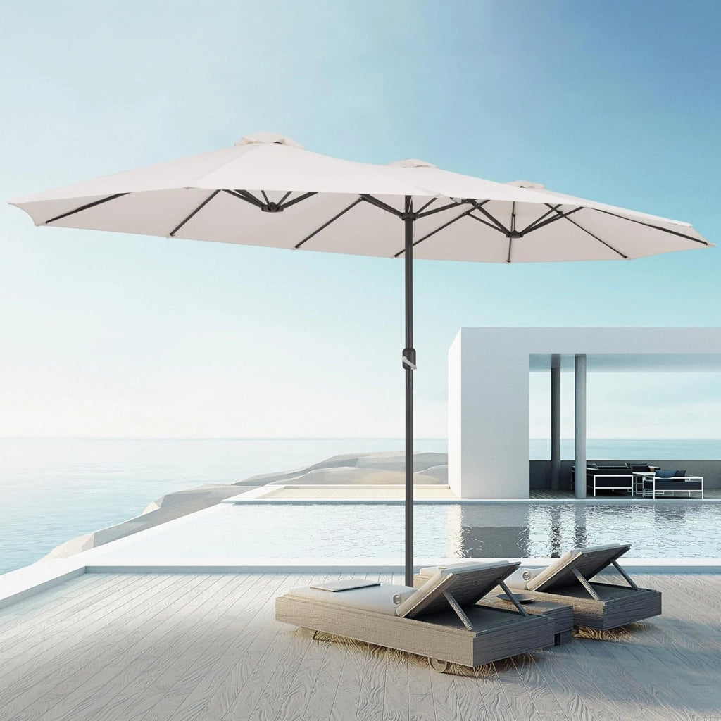 ® Ombrellone UV 80+ XXL 460x270 cm Idrorepellente con Manovella inlc. Custodia Parasole Giardino Terrazza