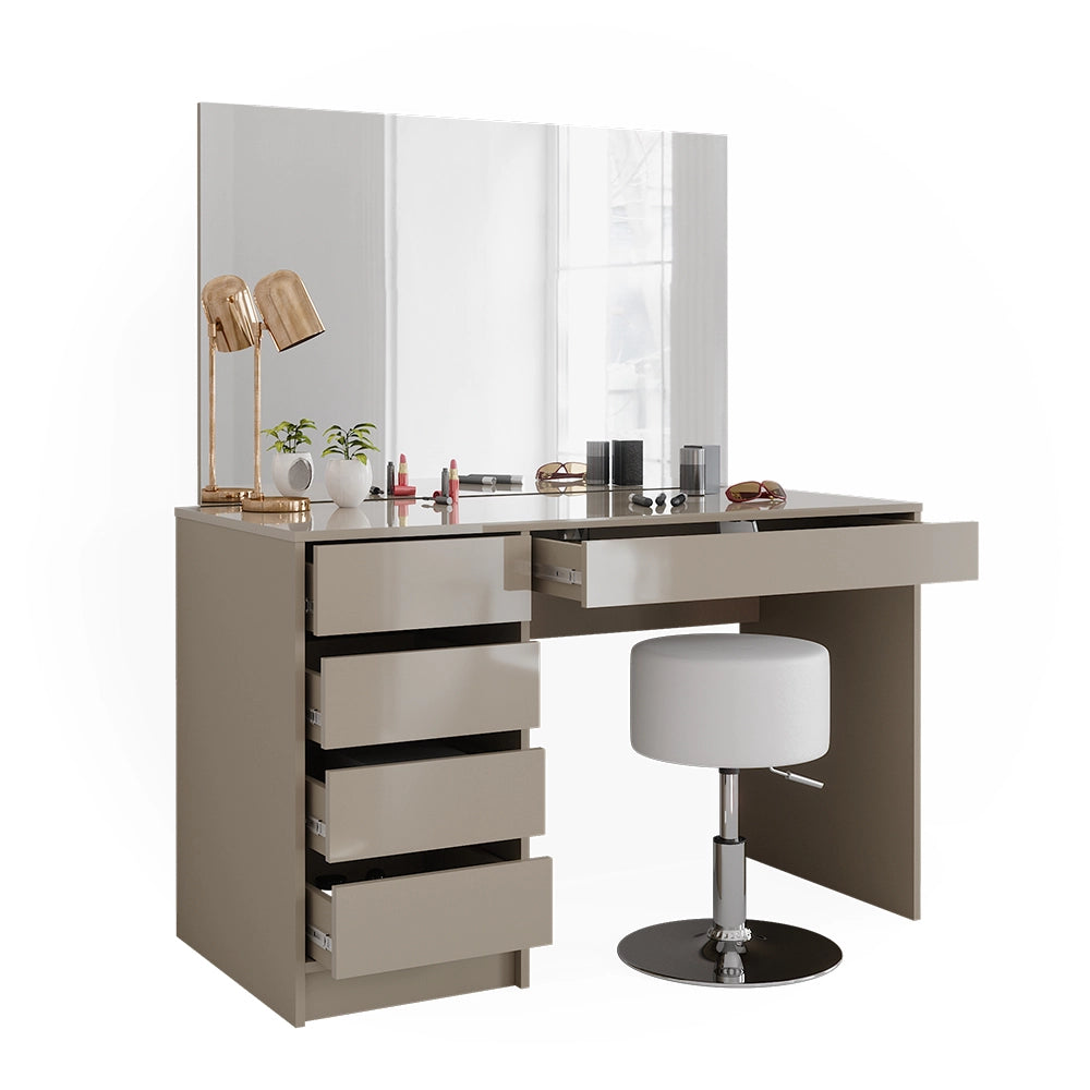 Vicco Tavolino da toilette Grigio 120 cm con sgabello