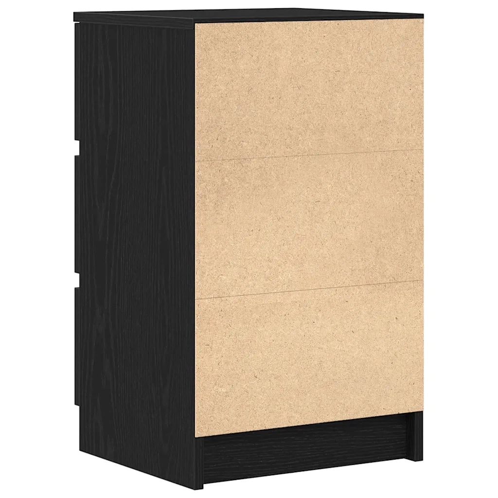 vidaXL Comodini con 3 Cassetti 2 pz Nero 39x35x65 cm