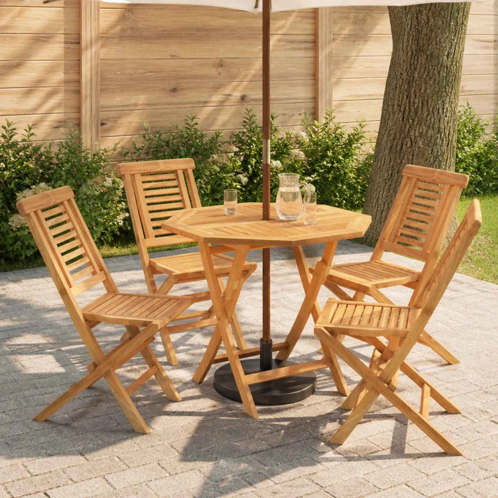 Set bistro da giardino pieghevole da 5 pezzi Naturale 3434111