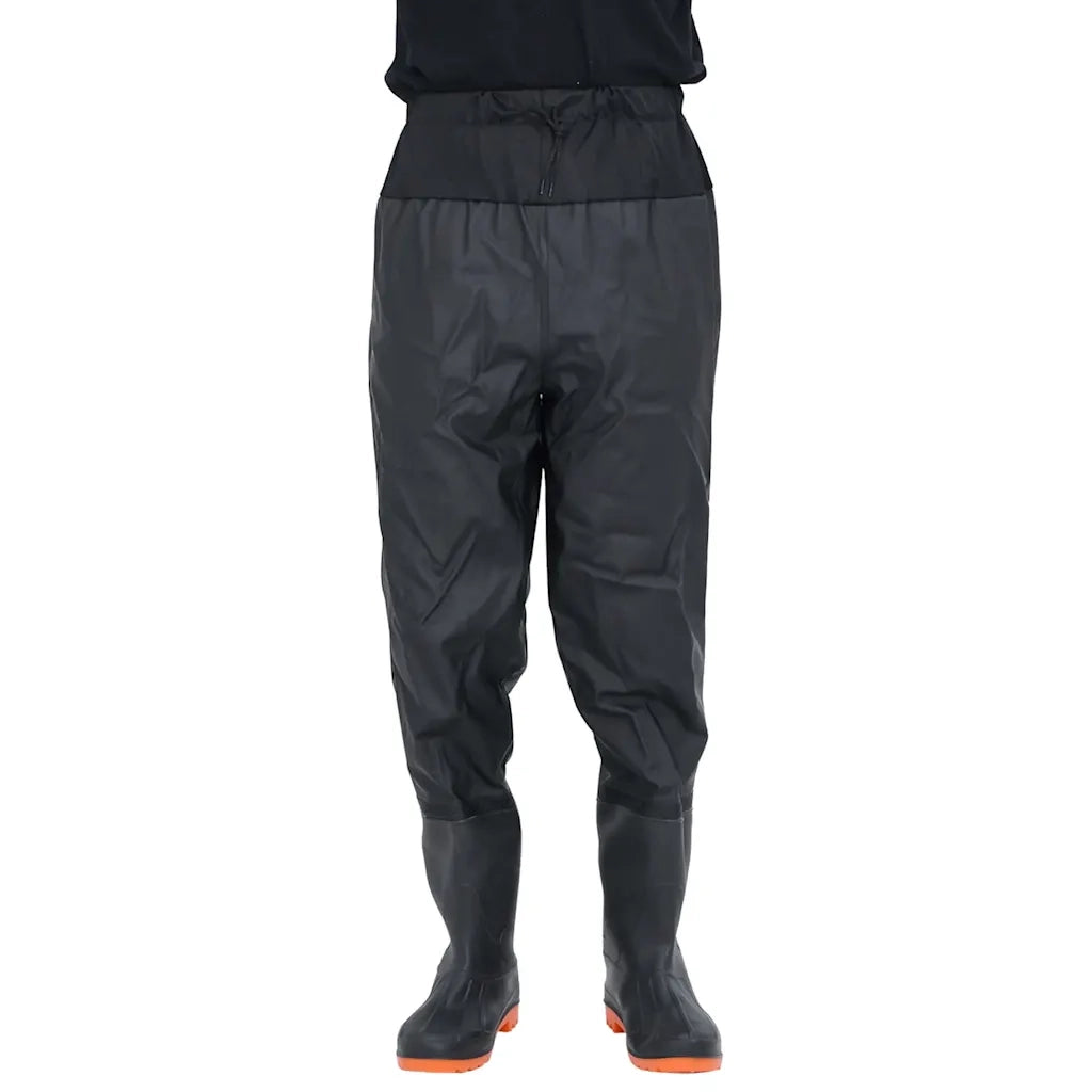 vidaXL Wader da Pesca alla Vita con Stivali Nero Taglia 43