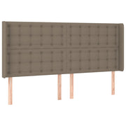 Testiera | Testata ad Orecchio Tortora 163x16x118/128 cm in Tessuto