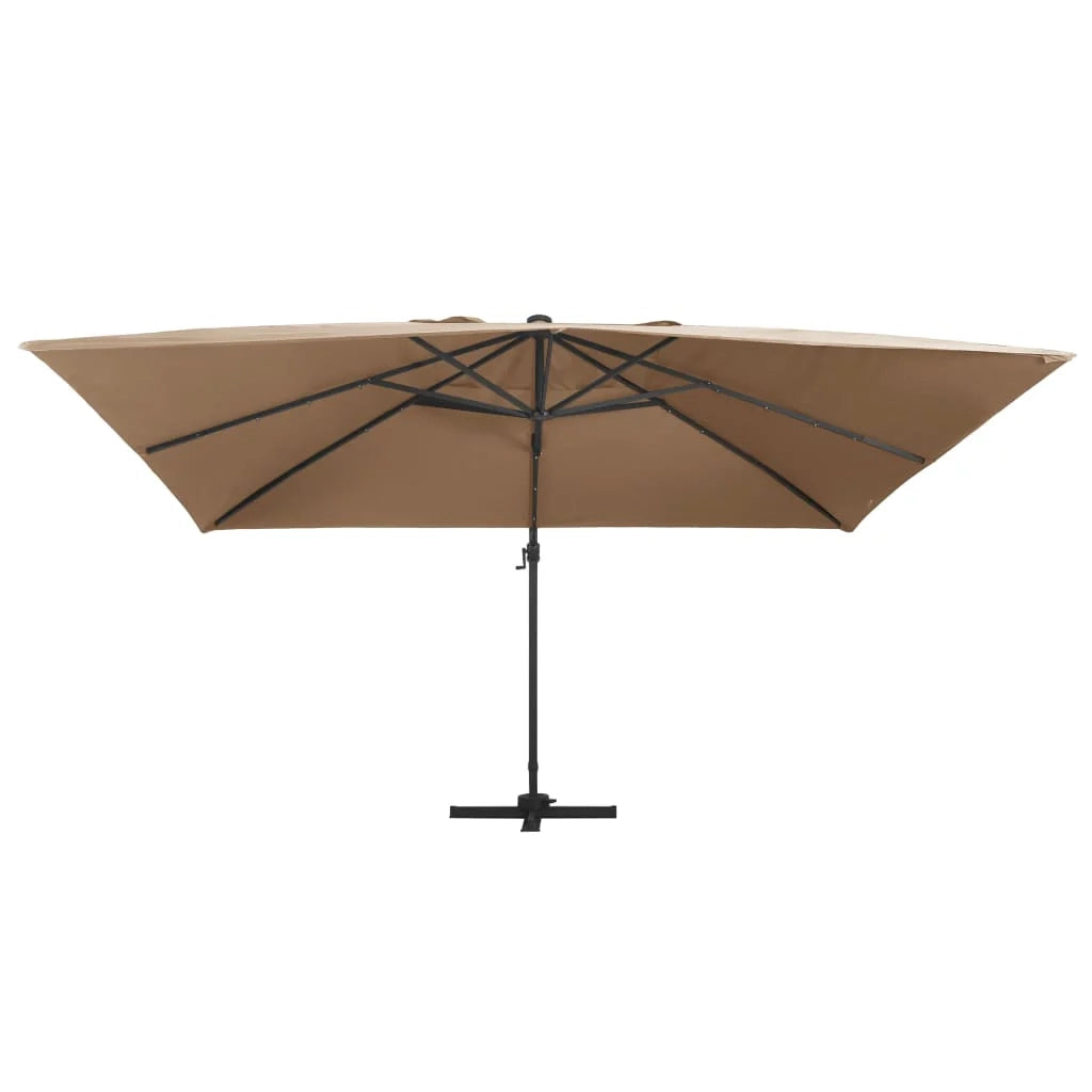 Ombrellone a braccio con luci LED alluminio 400 x 300 cm tortora 02_0008452