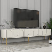 Marnate, Mobile Porta tv 3 Ante, 180x35x43h cm Bianco Crema