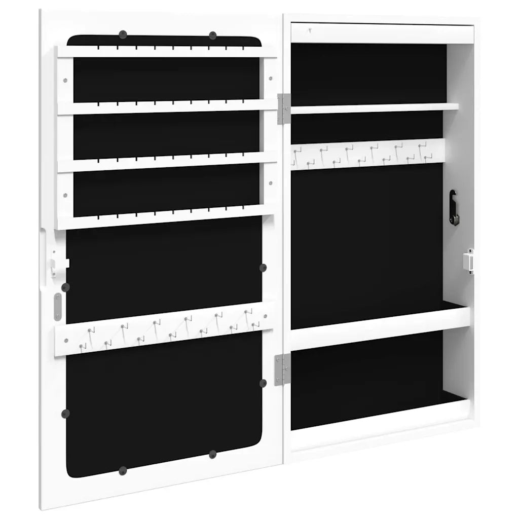 Armadio Portagioie a Specchio con Luci LED a Parete Bianco CFW2308228