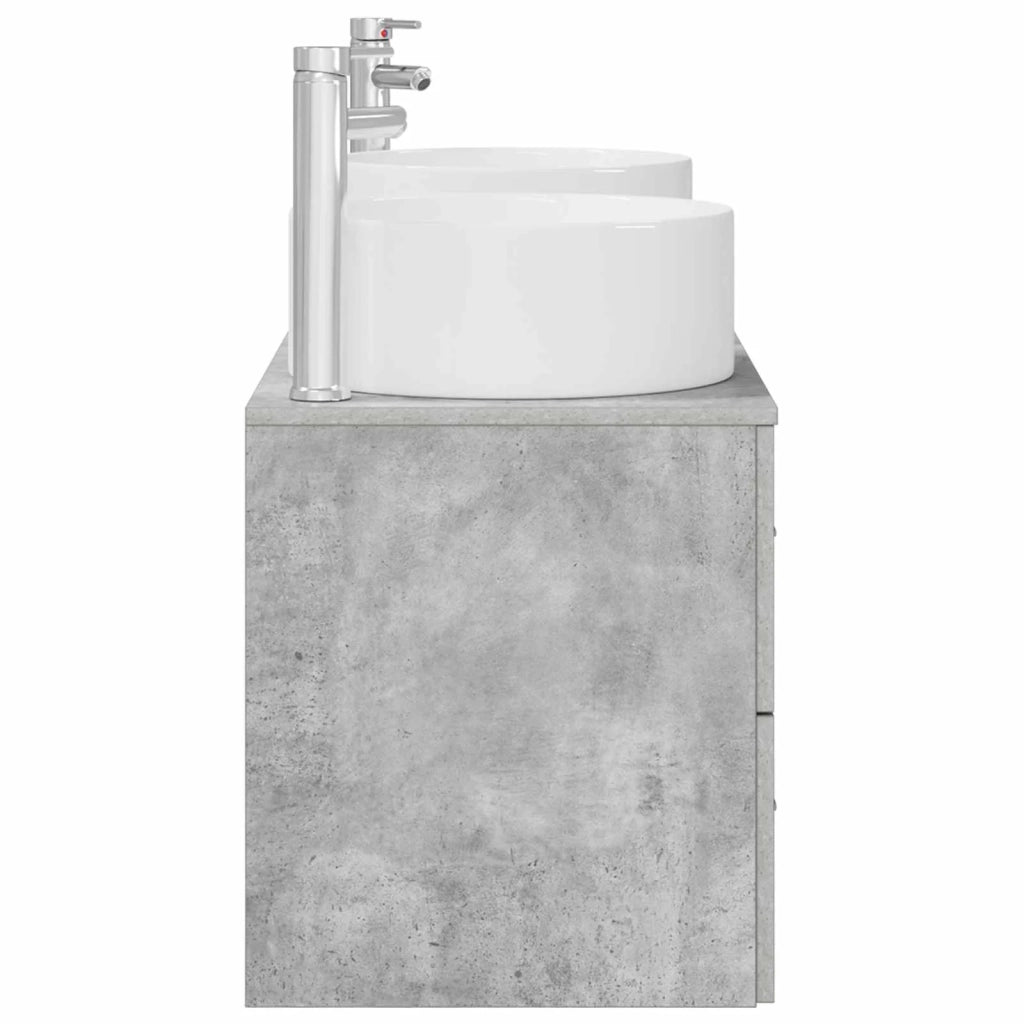 Set di mobili per il bagno 3 pz Grigio Cemento 3405958