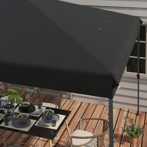 Gazebo Pieghevole 3.6x3.6m con Apertura a Bottone Altezza Regolabile e Borsa con Ruote Nero