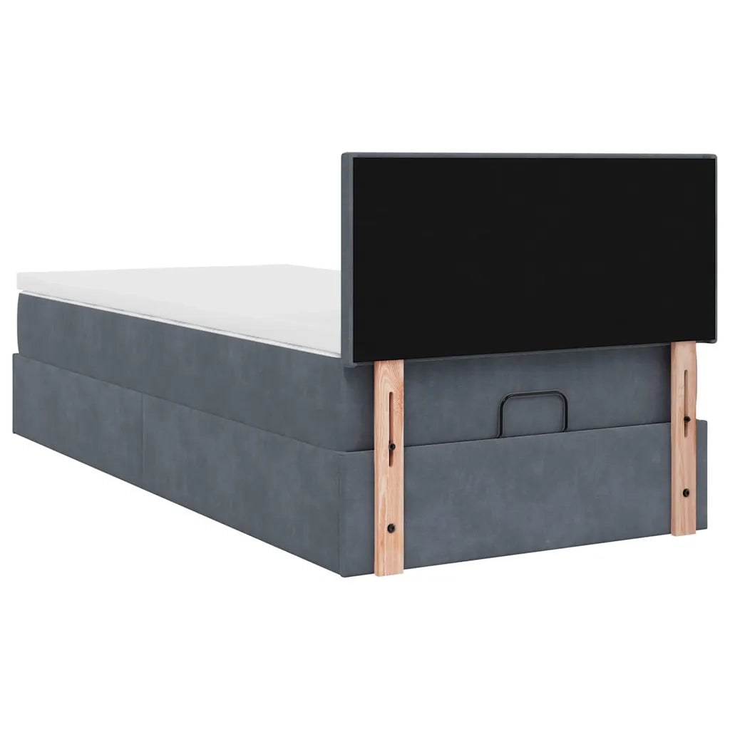 Struttura Letto Pouf con Materasso 90x200 cm in Velluto 3312525