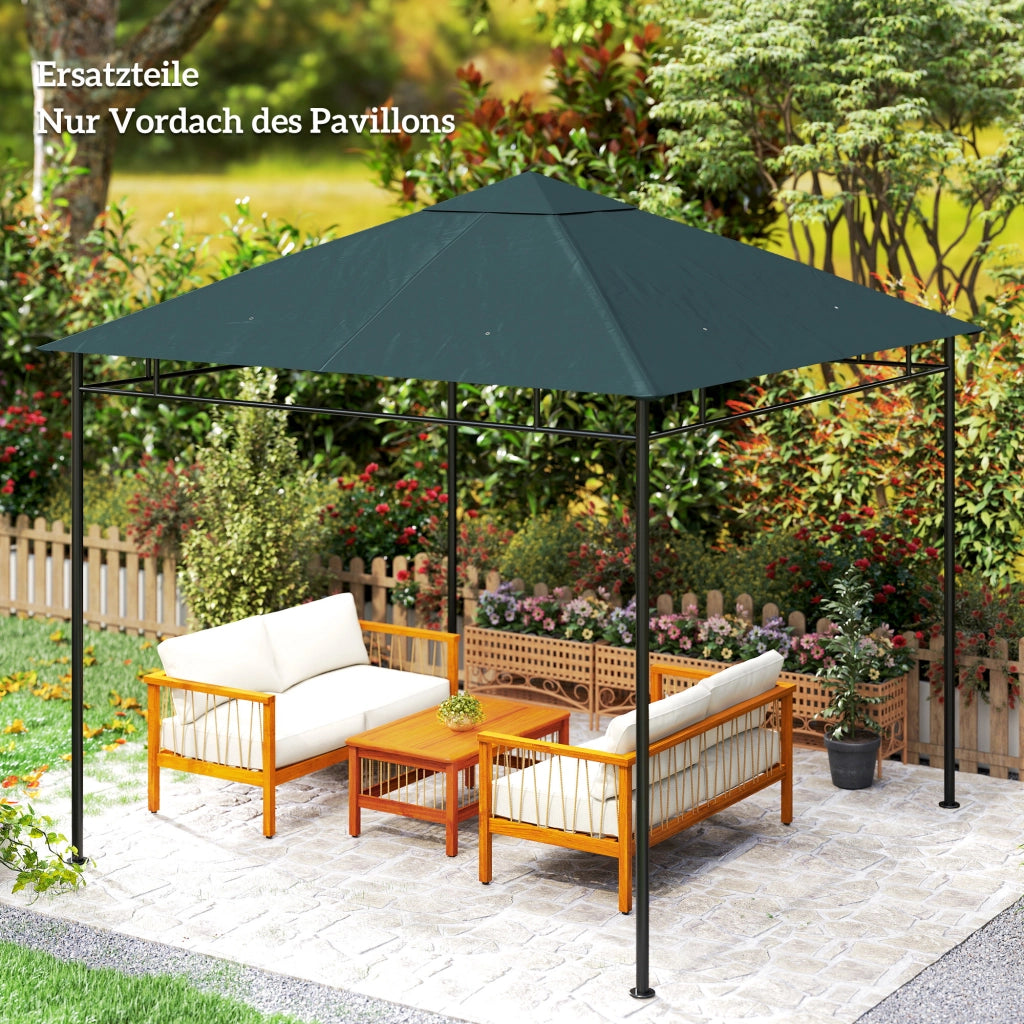 Copertura per Gazebo da Giardino ¨C zephmum ¨C Poliestere 298x295 cm Grigio Scuro