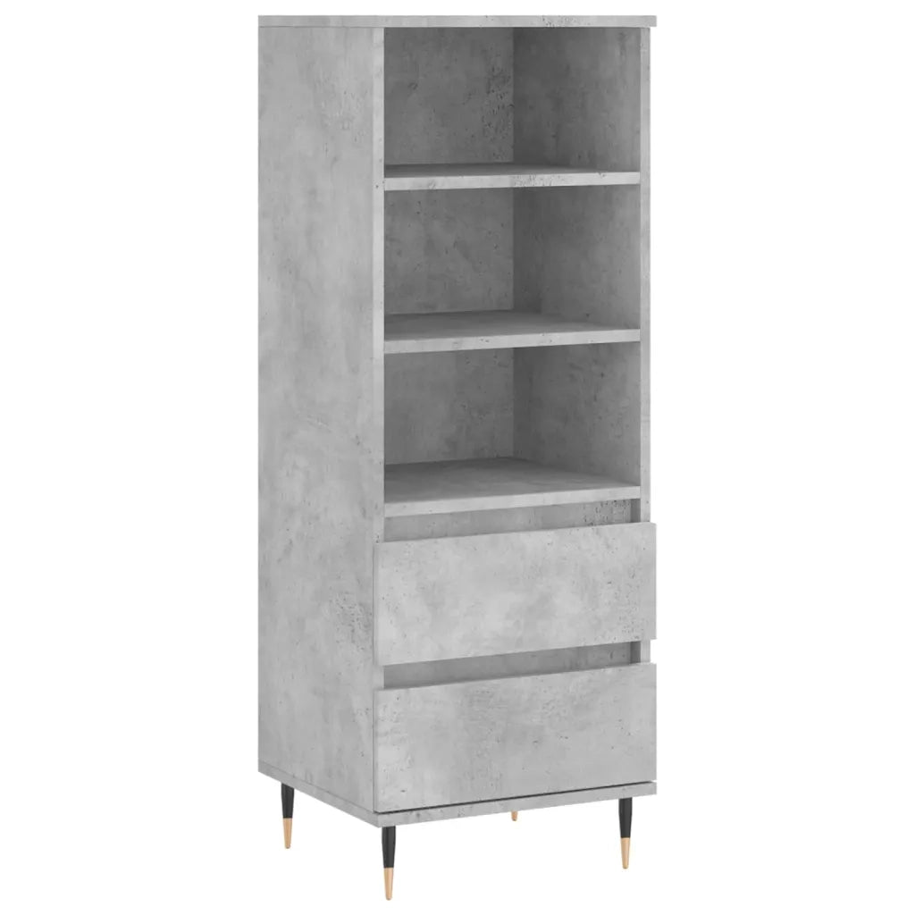 Credenza-Buffet-Armadio da cucina Grigio Cemento 40x36x110 cm in Legno Multistrato 588211