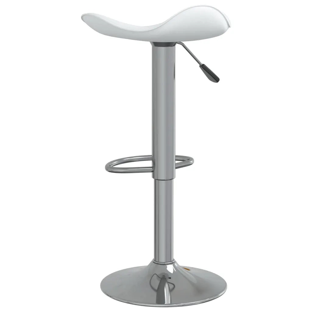 Sgabello da Bar Bianco in Acciaio Cromato e Pelle Sintetica cod mxl 57328