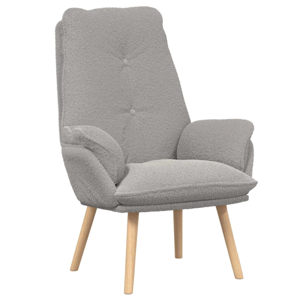 Poltrona | Sedia Relax Grigio chiaro 69 x 74 x 93 cm Tessuto Sherpa