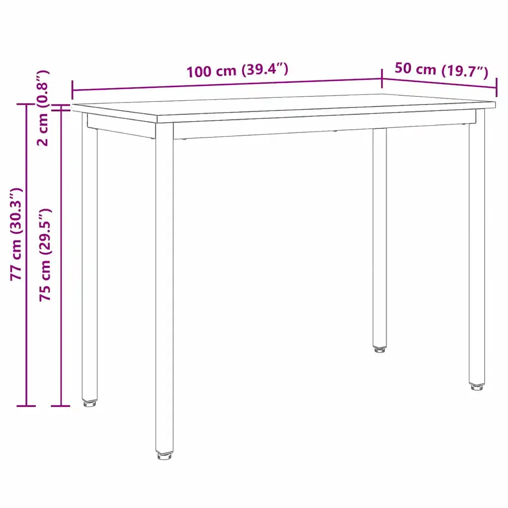 tavolo Bianco 100 x 50 x 77 cm Legno ingegnerizzato e acciaio CFW9425860