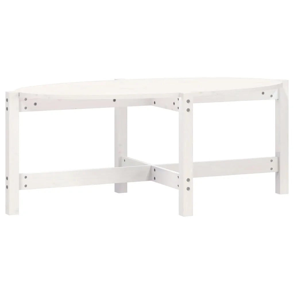 Tavolino da salotto | Tavolino da caff¨¨ | Tavolino da Soggiorno Bianco 118x63x45 cm Legno Massello di Pino