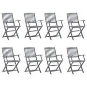 Sedie da Giardino Pieghevoli 8 pz con Cuscini Massello Acacia cod mxl 8542