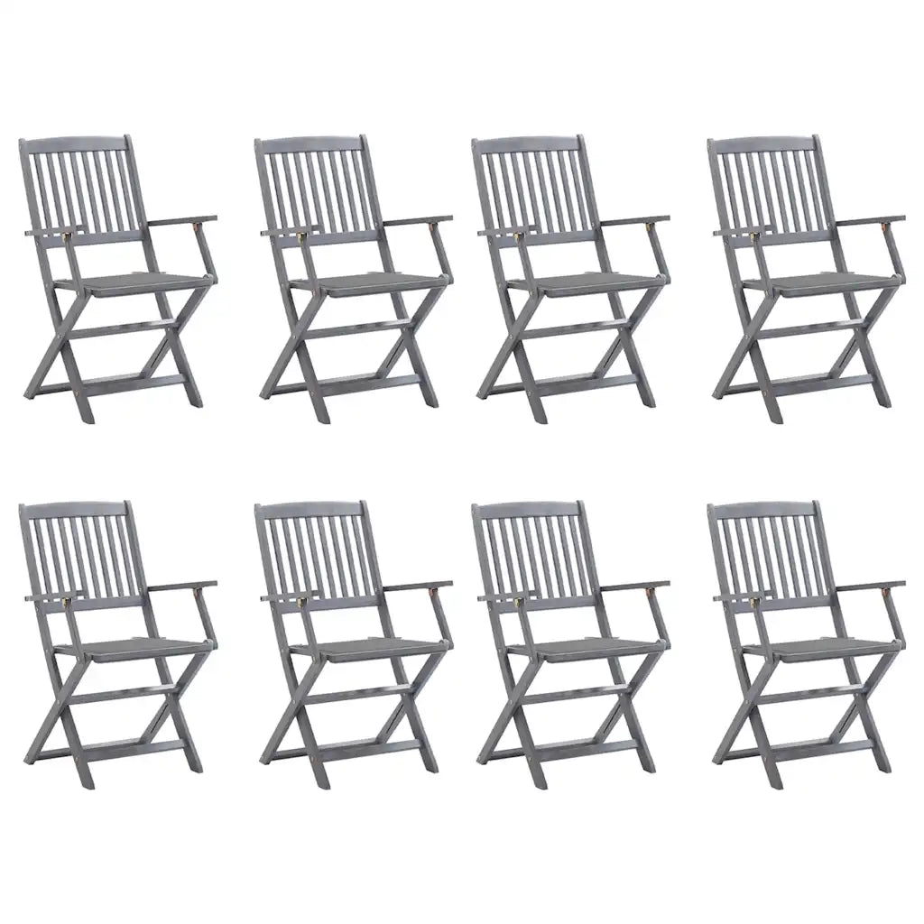 Sedie da Giardino Pieghevoli 8 pz con Cuscini Massello Acacia cod mxl 8542