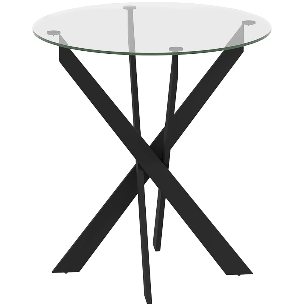 Tavolo da pranzo ?70 x 75H cm in vetro temperato; stabile; nero