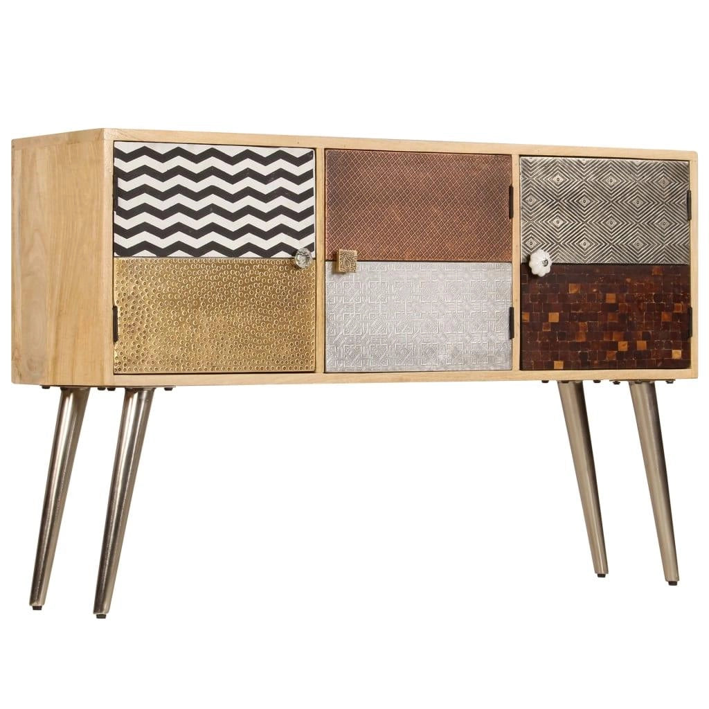 Buffet credenza mobiletto consolle mobile contenitore 120 cm legno massello di mango 4402259