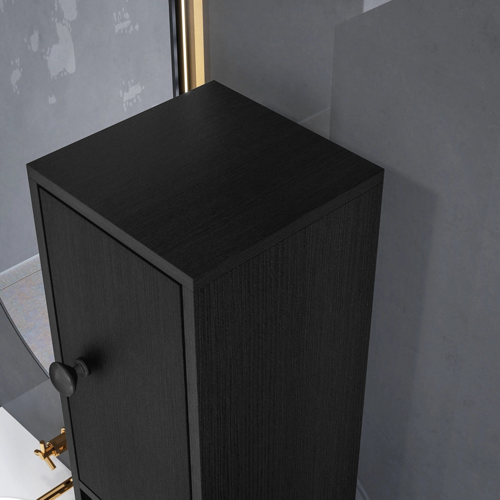 Armadio da Bagno Colonna Stretto ¨C Zephmum ¨C Nero 20x20x180 cm