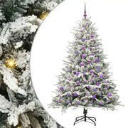 Albero di Natale artificiale preilluminato-Albero Natalizio con set di palline 735645