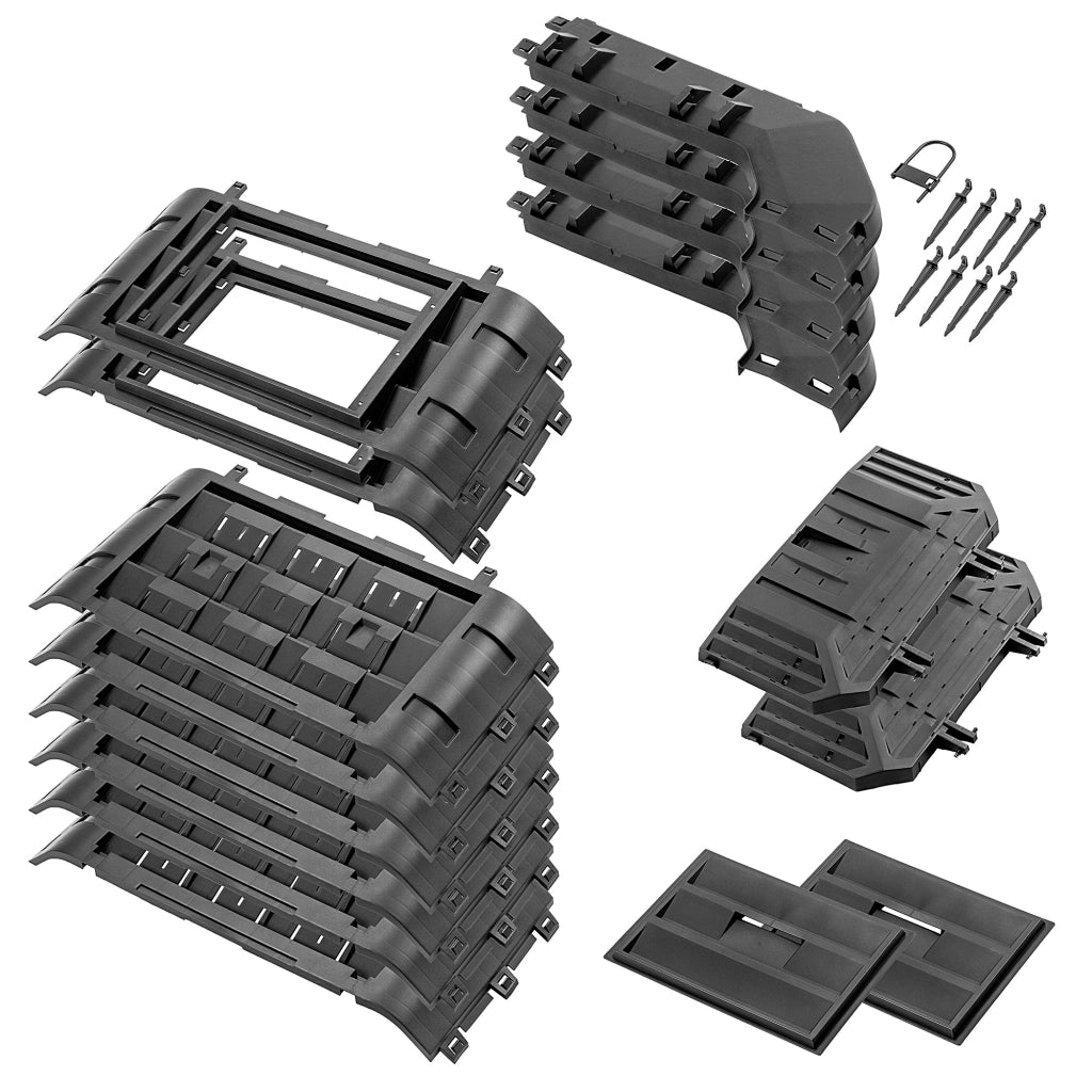 Compostiera modulare da giardino KADAX di grandi dimensioni, resistente al gelo e utilizzabile tutto l'anno, 650 litri.