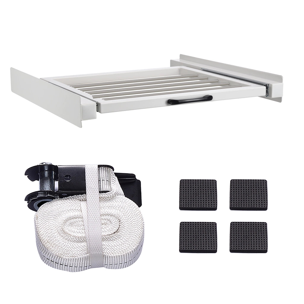 Kit di Sovrapposizione per Lavatrice e Asciugatrice Collegamento Universale con Piano Estraibile Porta Asciugamani [en.casa]