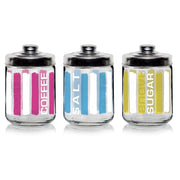 Set 3 Barattoli da Cucina in Vetro Parasol Sale Zucchero Caffè 800 cc