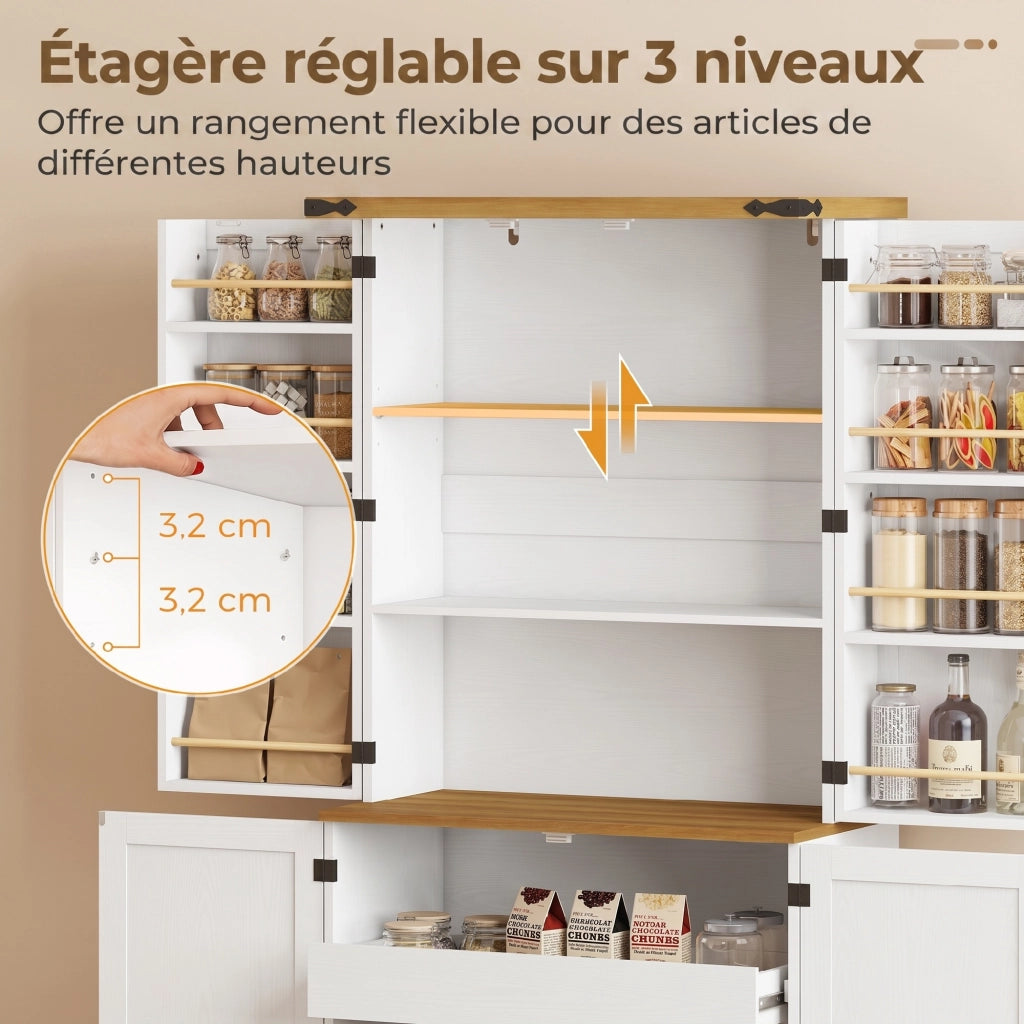 Mobile cucina alto con 4 ante e 3 cassetti ¨C Xylo ¨C Bianco 76x40x182cm