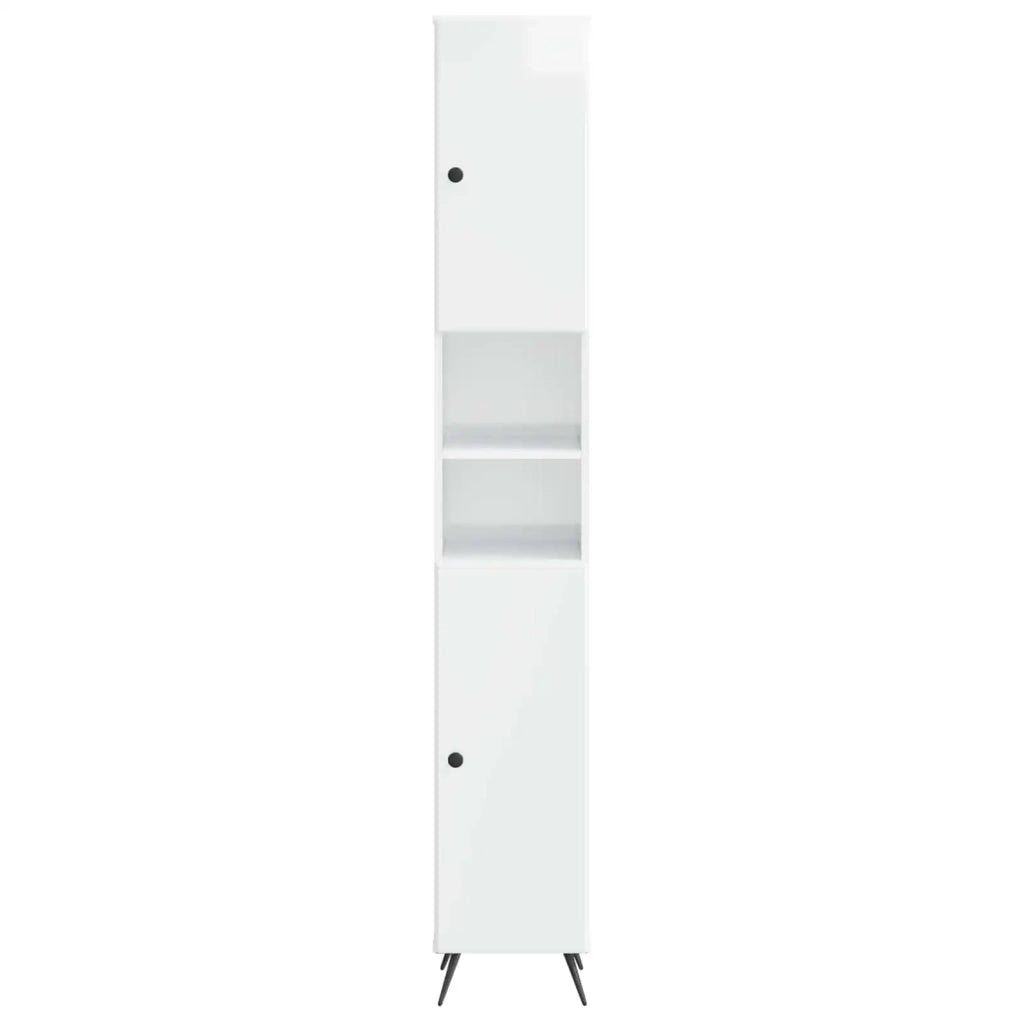 Armadio da Bagno con Ripiano Aperto BREDA Bianco Lucido 897479