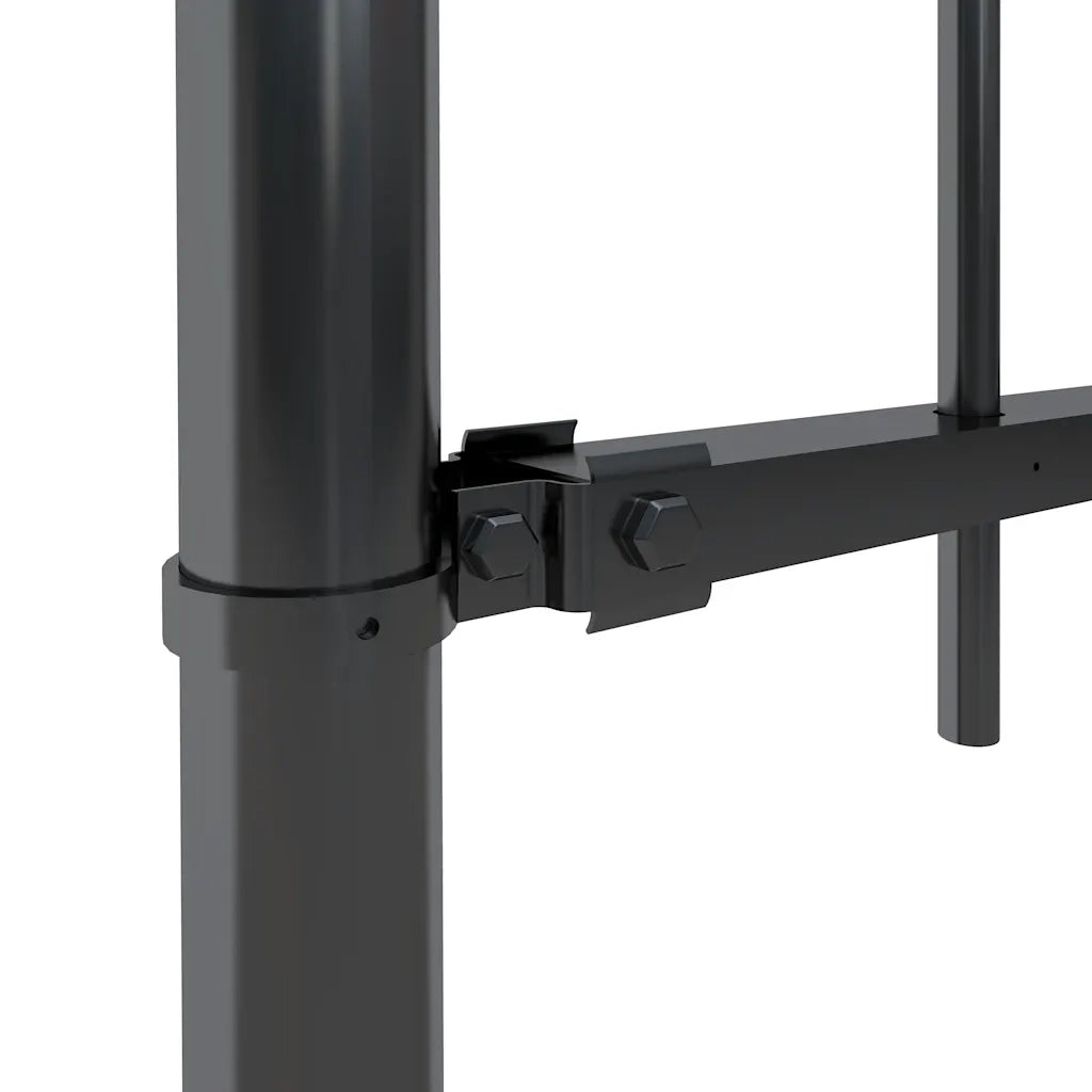 Recinzione da Giardino con Parte Superiore ad Anello in Acciaio 1673x150 cm Nero 277683
