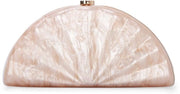 Borsa a Tracolla Acryl con Catena per Donne Borsa da Sera in Marmo con Conchiglia per Matrimonio, Festa, Ballo Borsa per Donna