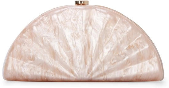 Borsa a Tracolla Acryl con Catena per Donne Borsa da Sera in Marmo con Conchiglia per Matrimonio, Festa, Ballo Borsa per Donna
